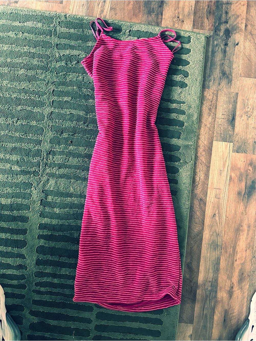 Sleeveless Pink Striped Bodycon Dress
